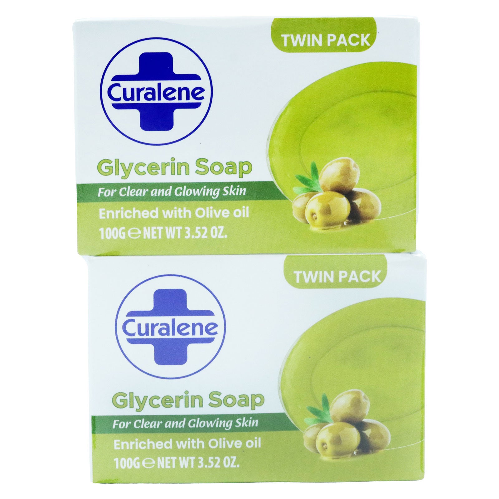 Curalene Soap Glycerine Olive Oil Twin Pk