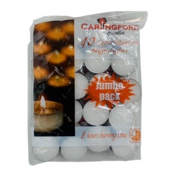 Carlingford Tealights White 8 Hours 40 pack