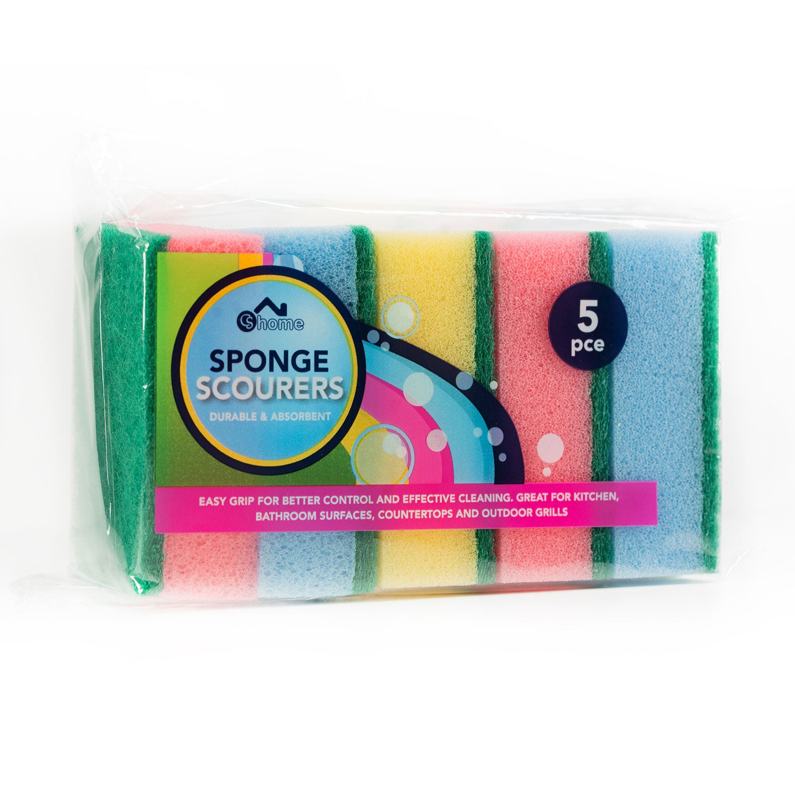 Cs Home Sponge Scourers 5 Pieces