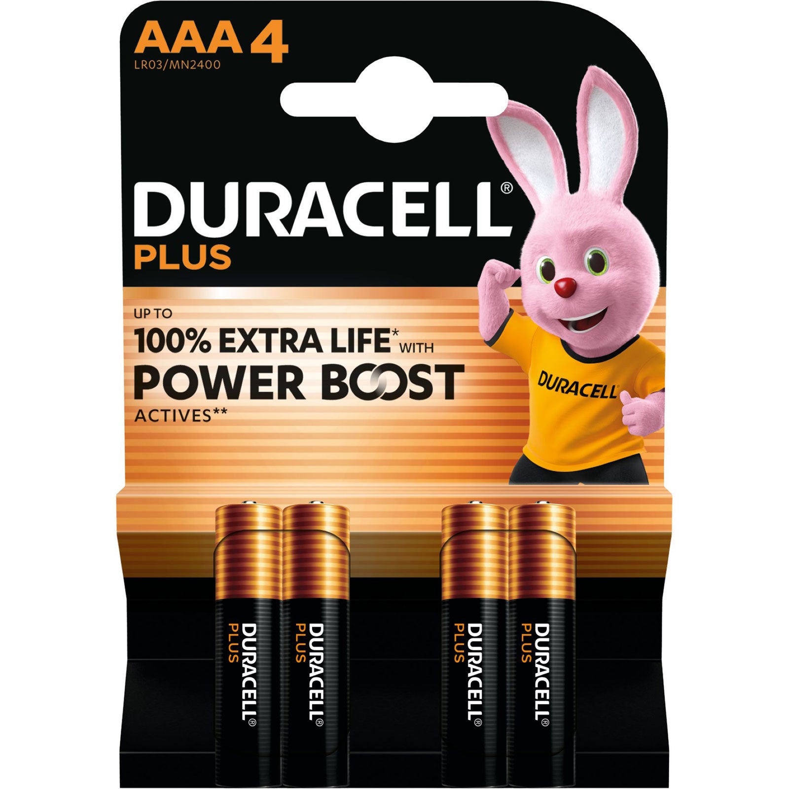 Duracell AAA MN2400 batteries 4 pack