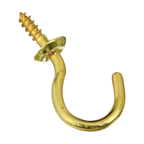 Shouldered Cup Hooks - Brass 1-inch Approx. 14