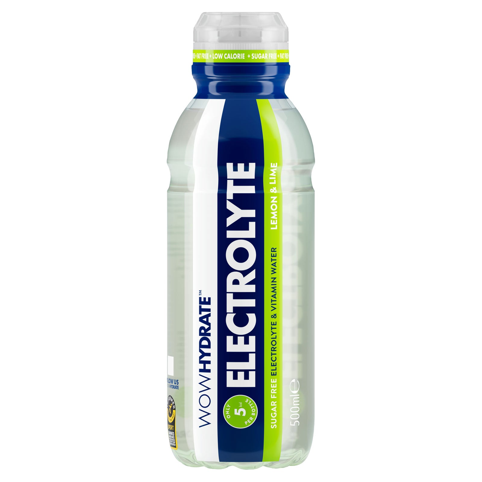 Wow Hydrate Electrolyte Lemon Lime 500ml | High Quality Beverage Product Online - Product Image