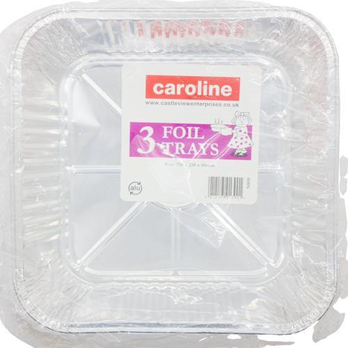 Caroline 3 Foil Trays 210 x 210 x 50mm