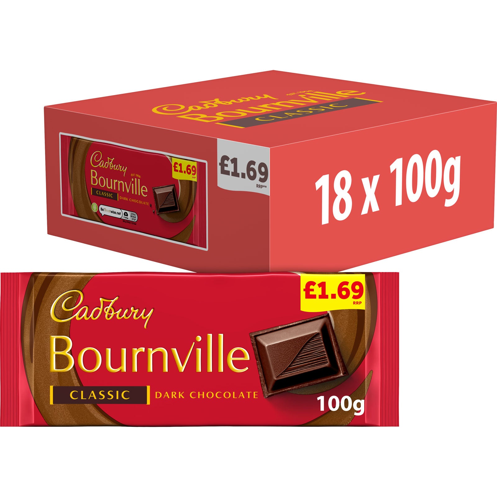 Cadbury Bournville Classic Dark 100G | High Quality Chocolate & Sweets Online - Product Image