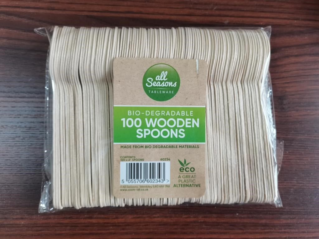 All Seasons Bio-Degradeable 100 Wooden Spoons