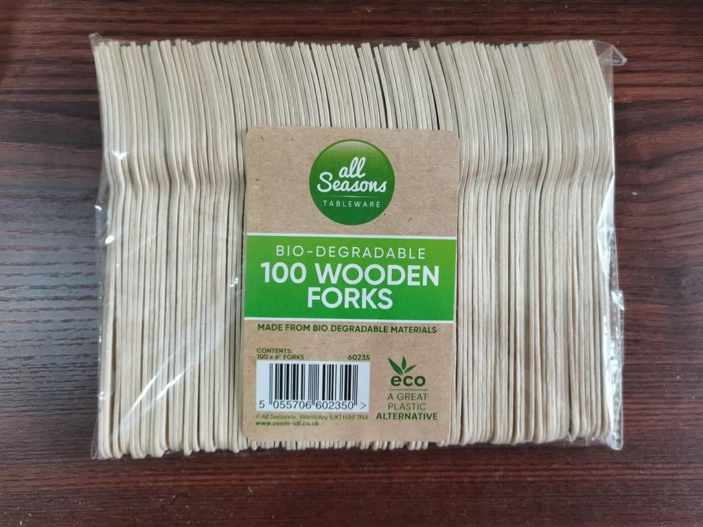 All Seasons Biodegradeable 100 Wooden Forks