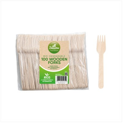 All Seasons Biodegradeable 100 Wooden Forks
