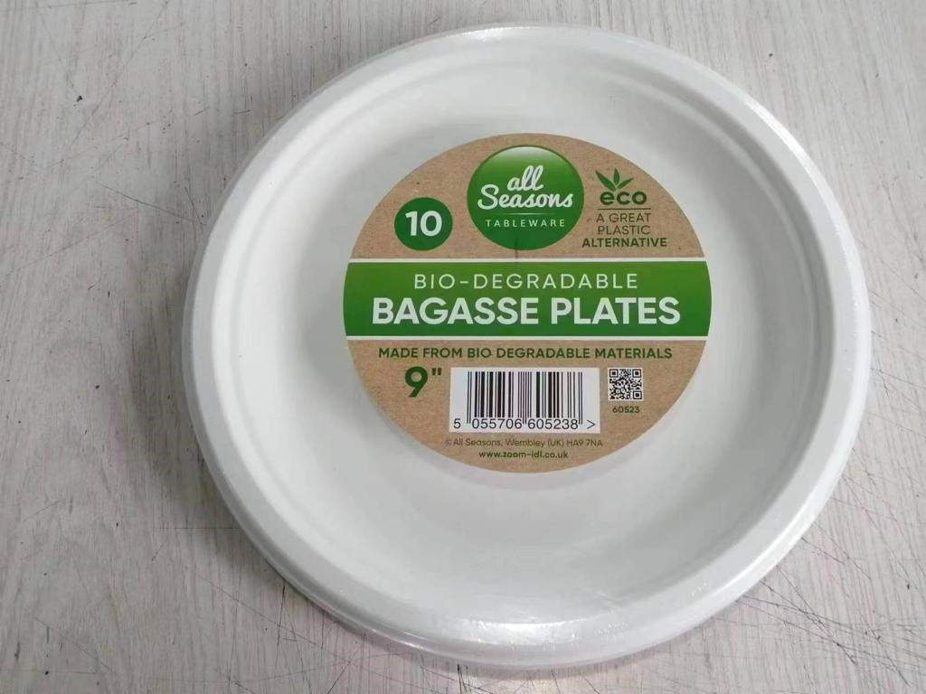 9inch Bio Degradeable Bagasse 10 Plates