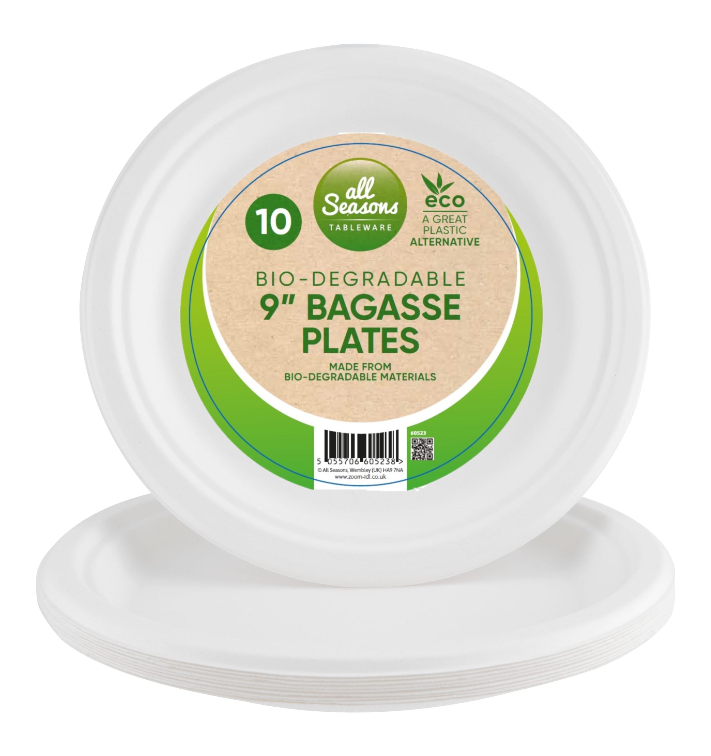 9inch Bio Degradeable Bagasse 10 Plates