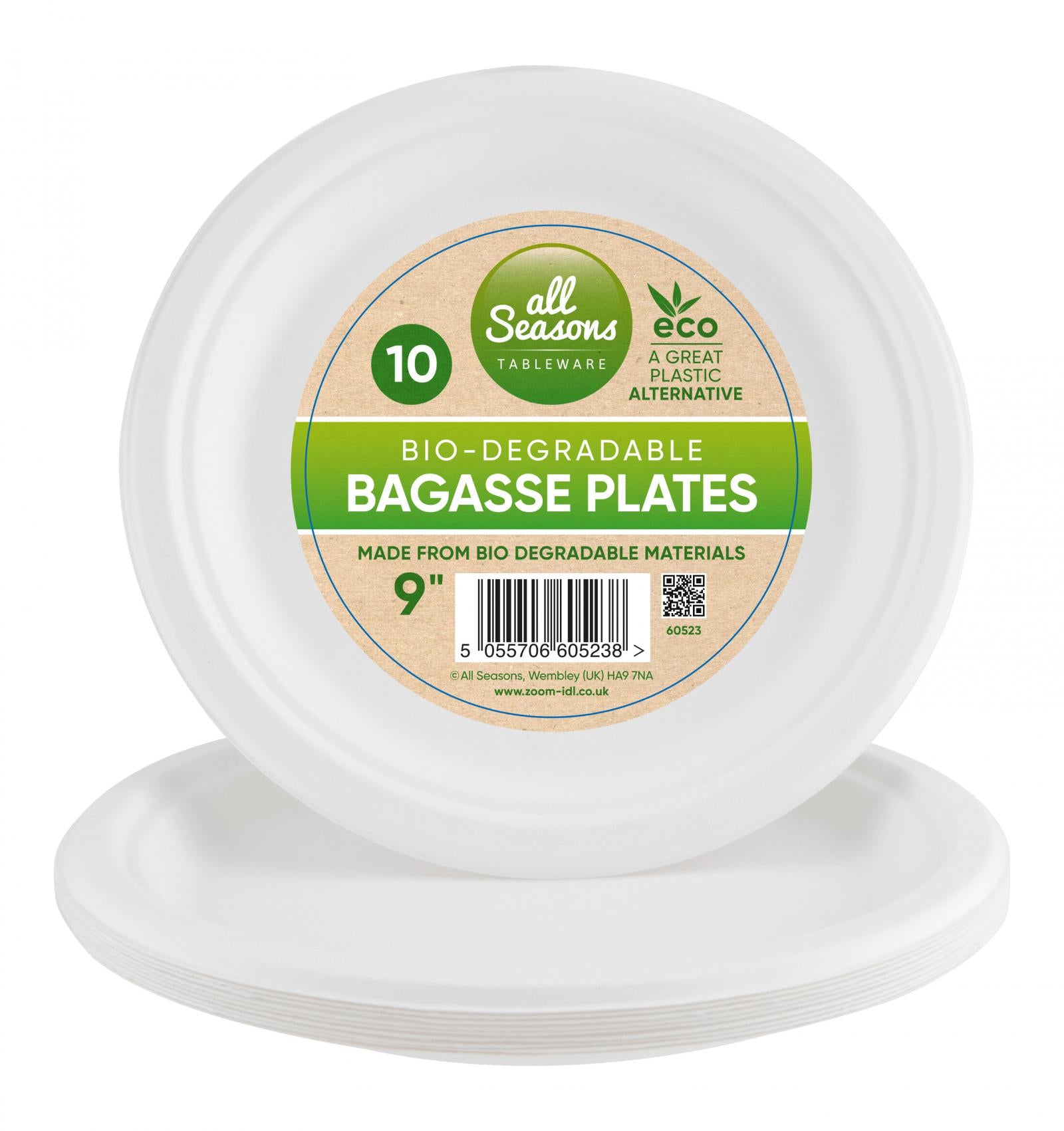 9inch Bio Degradeable Bagasse 10 Plates