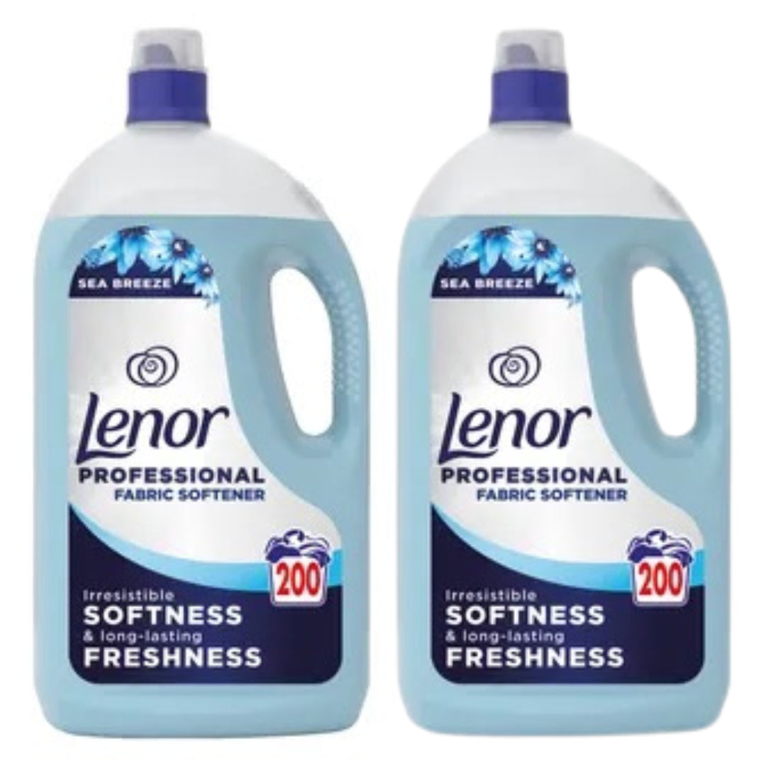 2 × Lenor Professional Fabric Conditioner – Sea Breeze, 4 L Each (200 Washes) – Bulk Pack