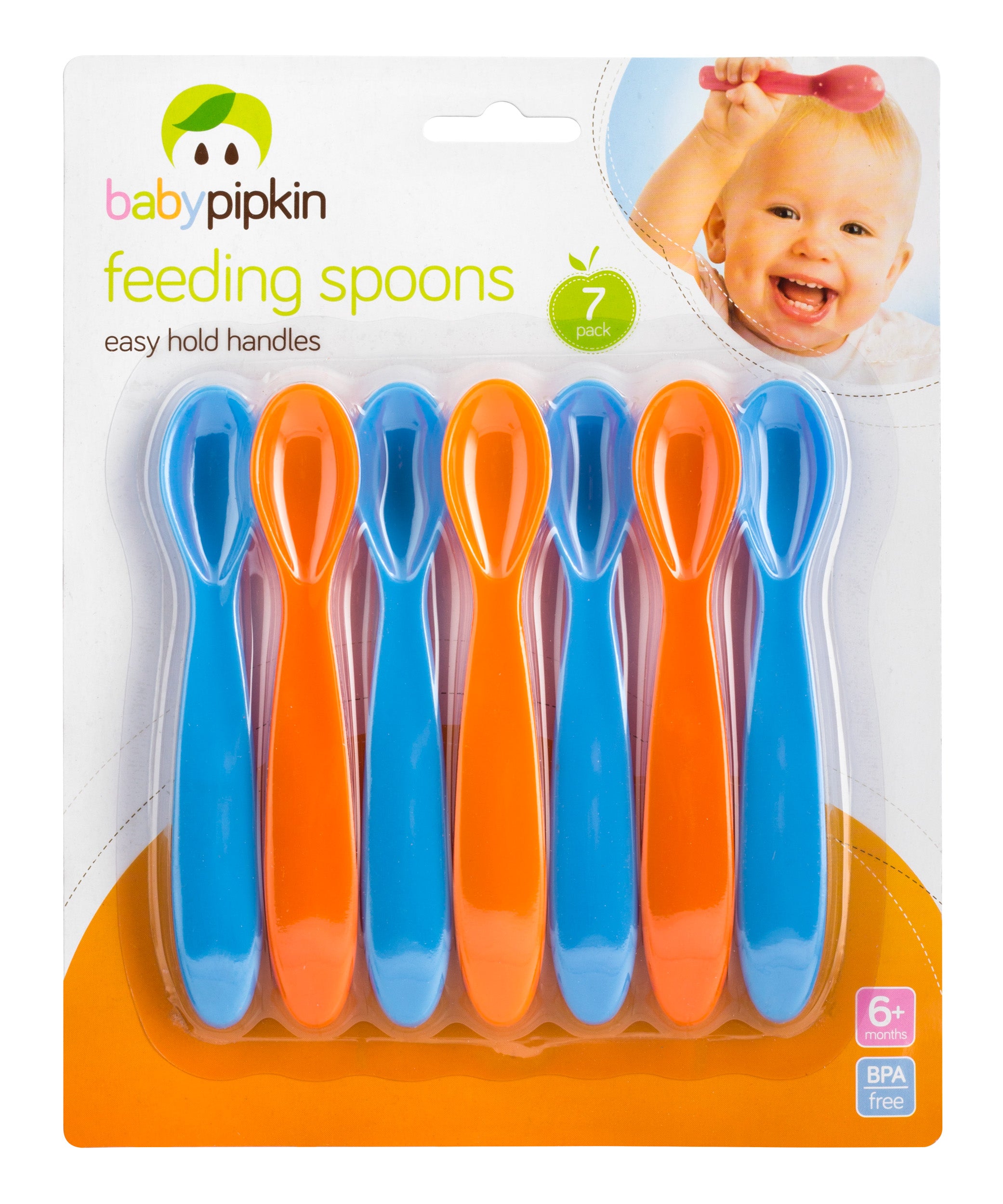 Baby Pipkin feeding Spoons Easy Hold Handles 7Pack