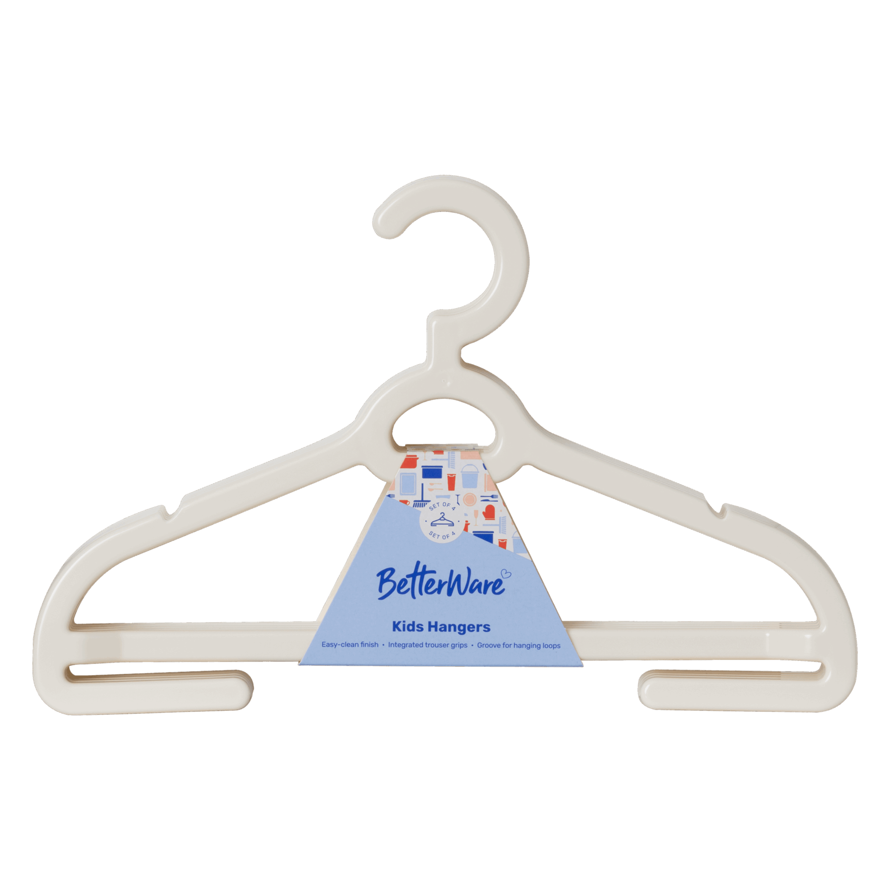 Set 4 Betterware CoatHanger Junior Cream