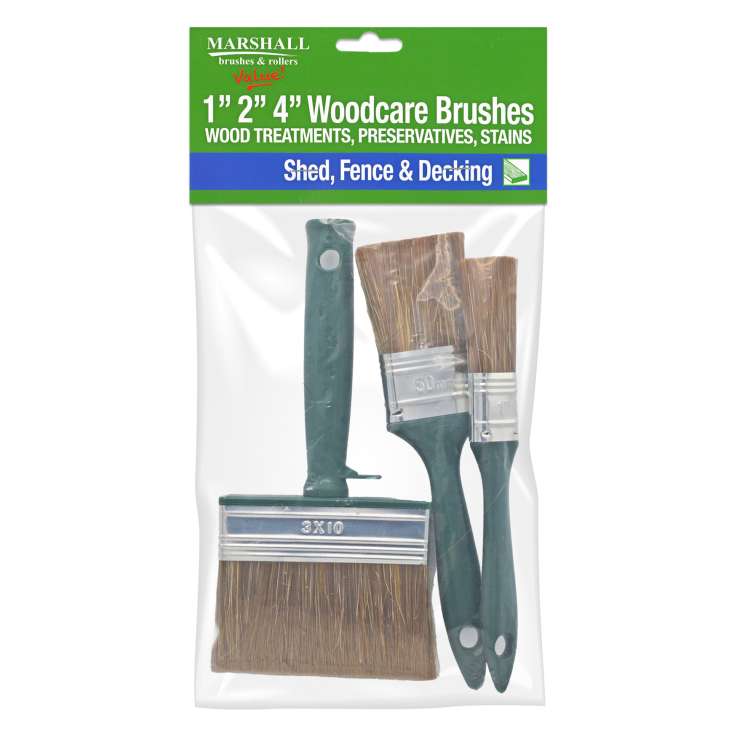 Marshall Value Woodcare Brushes Set 1" 2" 4"