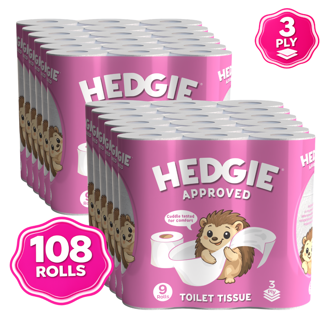 Hedgie 3ply Quilted Soft Toilet Tissue 180 x 3 ply sheets per roll 20.7m /roll