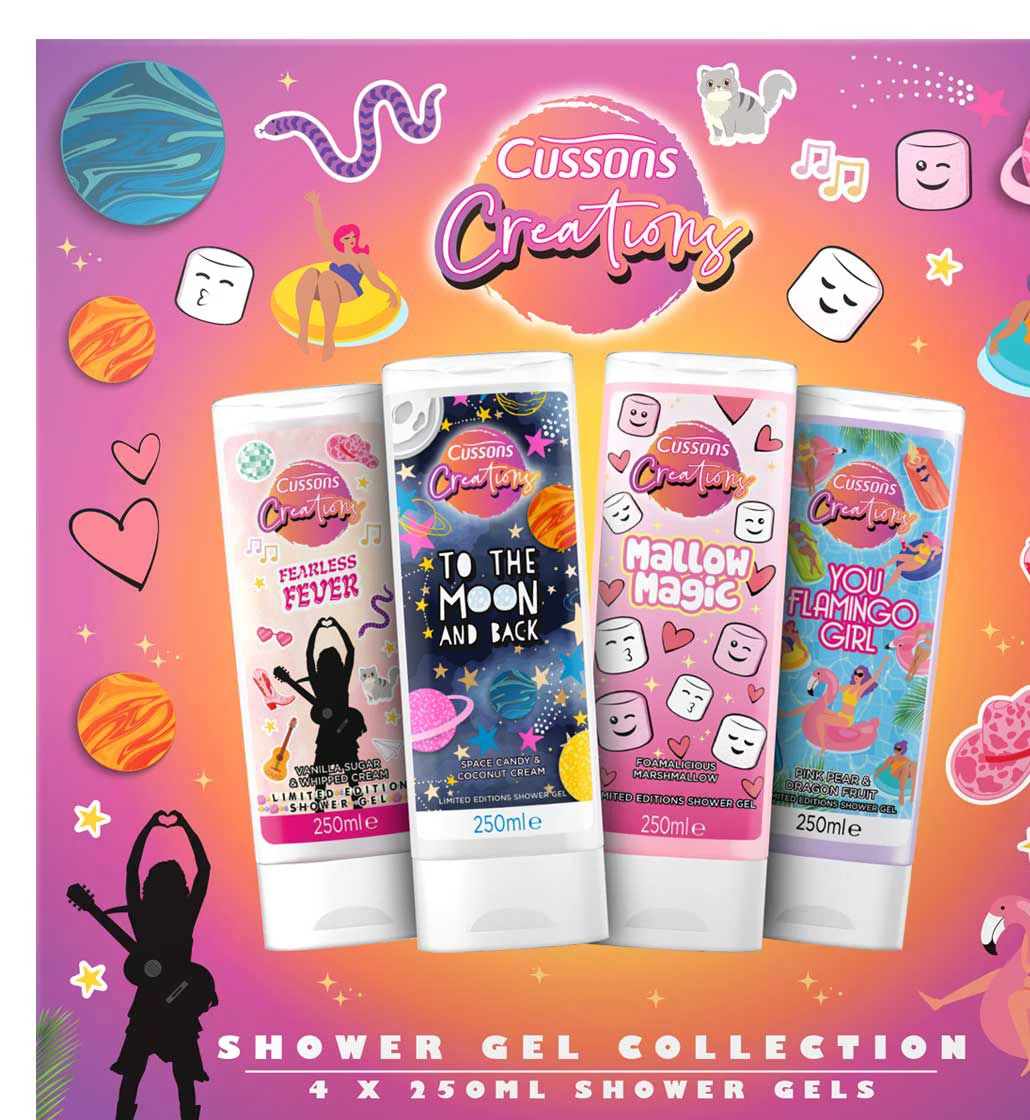 Cussons Collection Cussons Creations Trends Mixed Shower Gels Gift Set 4x250ml Luxury Body ...