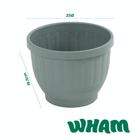 Etruscan 25cm Round Planter Milleu Green