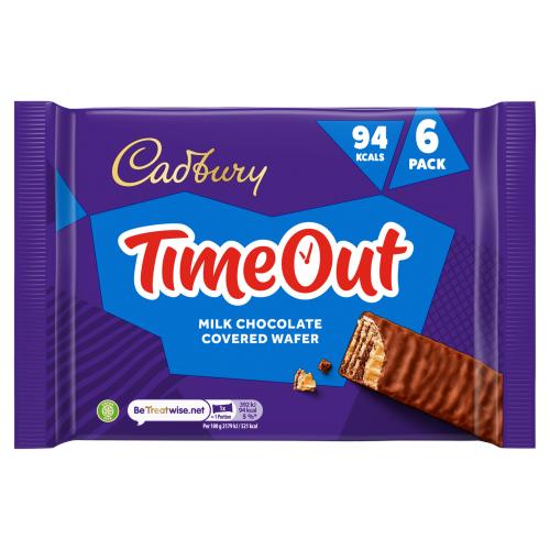 Cadbury Timeout Milk Chocolate Covered Wafer 6 Pack