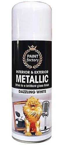 Paint Factory Dazzling White Metallic Paint, 200 ml