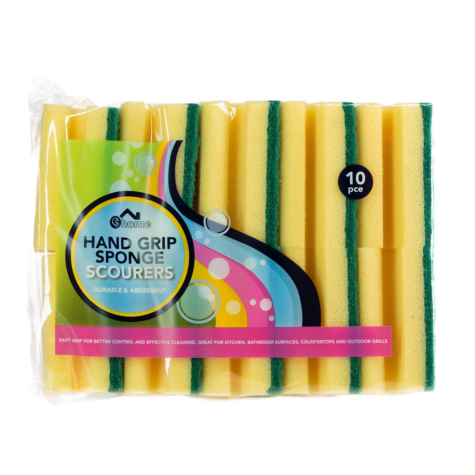 Cs Home Sponge Scourers Easy Grip 10pcs
