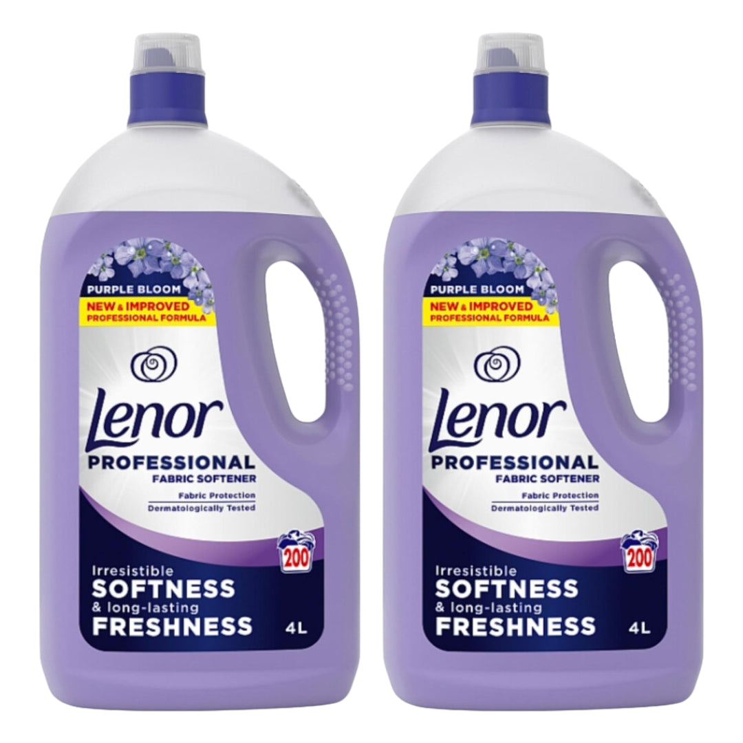 2 × Lenor Professional Fabric Conditioner – Purple Bloom, 4 L Each (200 Washes) – Bulk Pack
