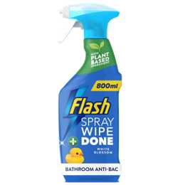 Flash Anti-Bac Sparkling Bathroom Spray Wipe Done - 800ml White Blossom