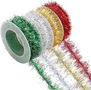4m Mini Tinsel Christmas Decoration (Asst Colours)
