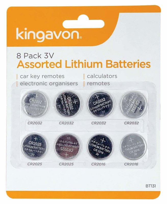 8 Pack 3v Assorted Lithium Batteries