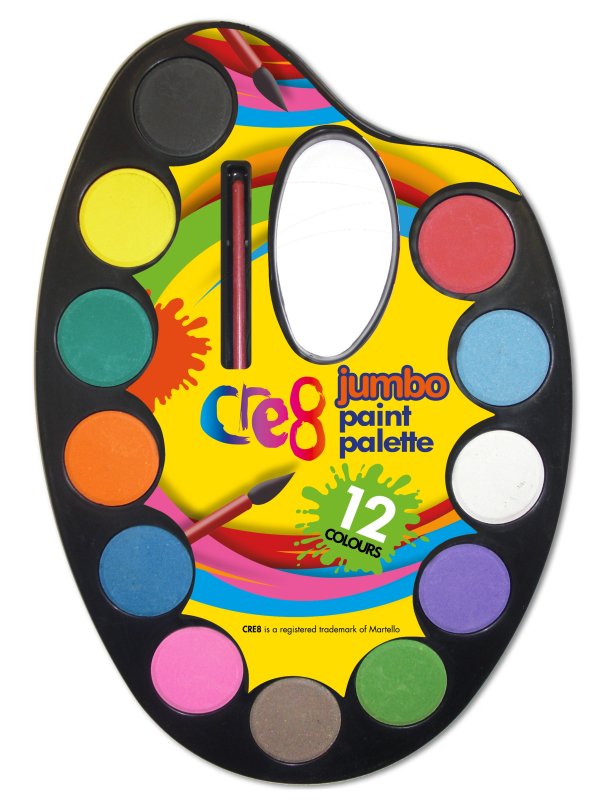 Cre8 Jumbo Paint Pallete 12 Colours