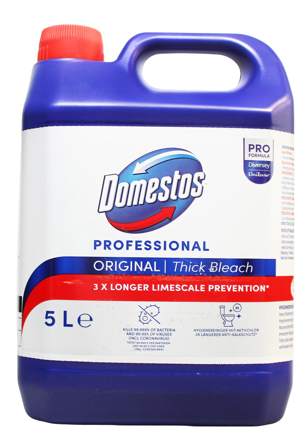 Domestos Thick Bleach Germ Killer Extended Power 5L Limescale Prevention
