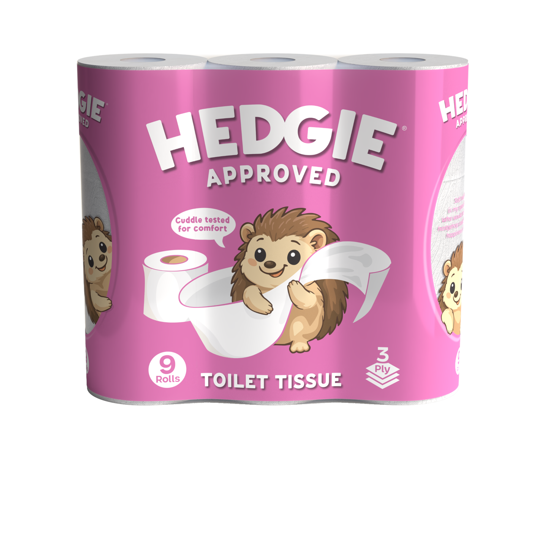 Hedgie 3ply Quilted Soft Toilet Tissue 180 x 3 ply sheets per roll 20.7m /roll