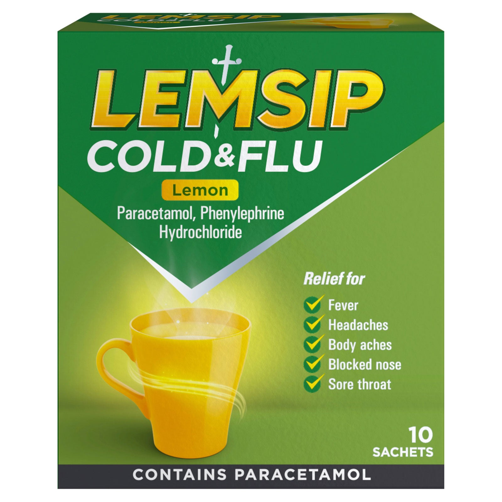 Lemsip Clod & Flu Lemon 10 Sachtes