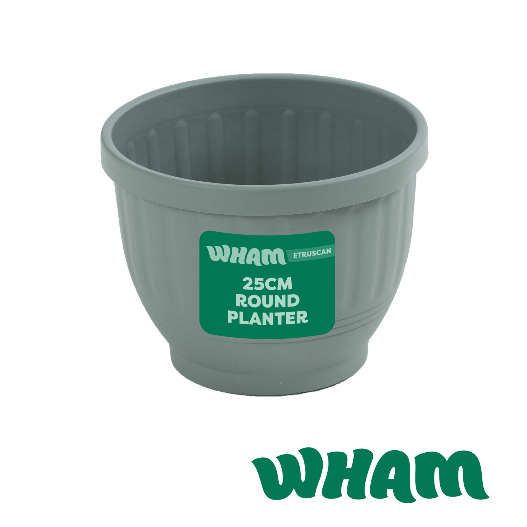 Etruscan 25cm Round Planter Milleu Green