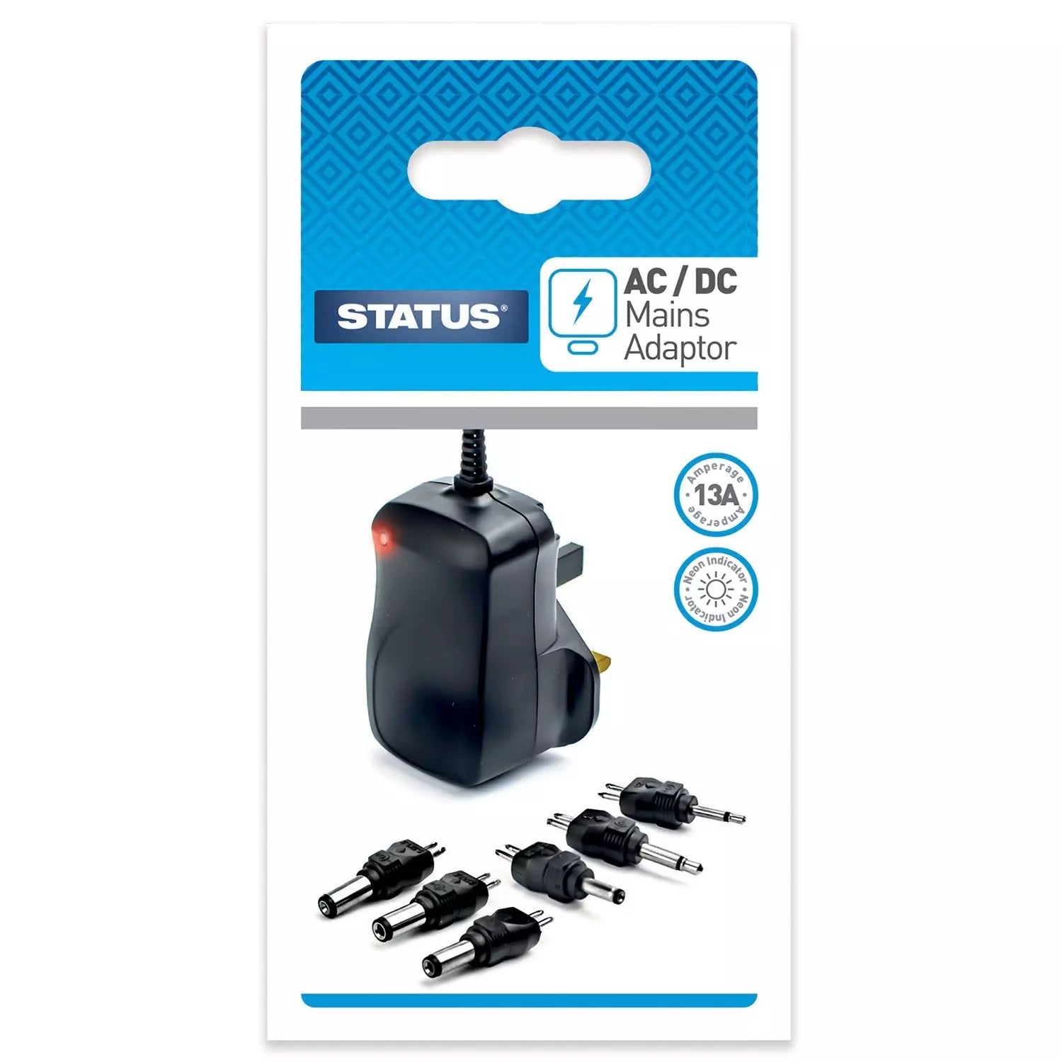 Status Universal AC / DC Mains Adaptor, Black