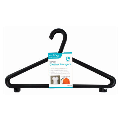 Ashley Housewares Value Plastic Coat Hangers, Pack of 8