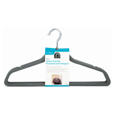 Space Saving Flocked Coat Hangers 5 pc