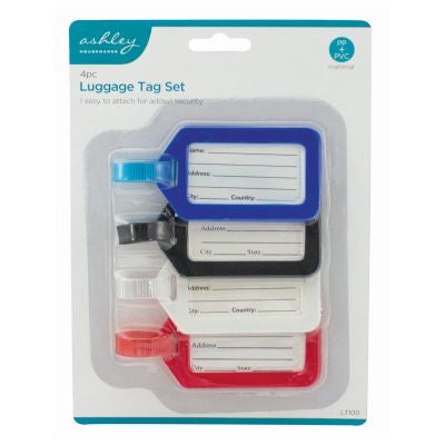 4Pc Luggage Tag Set