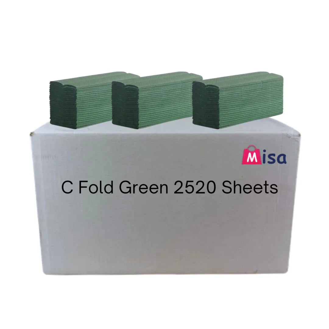  Green Premium Quality C fold Paper Hand Towels (Pack 2520) - Premium Quality Tissue Online - Product Image