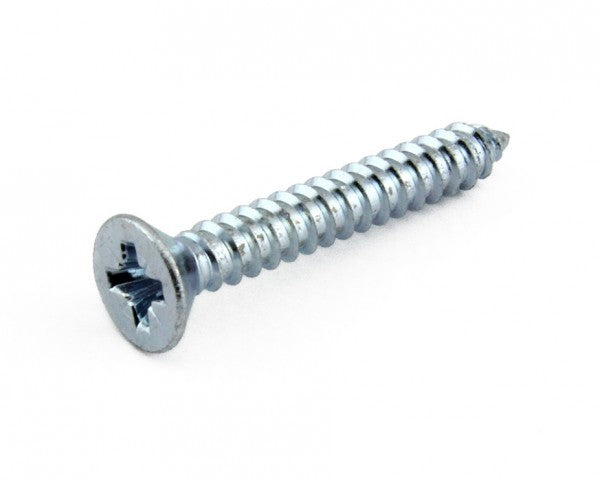 10 X 1'' Pozi Csk Hardened Twinthread Woodscrews Zinc 25 Per Pack