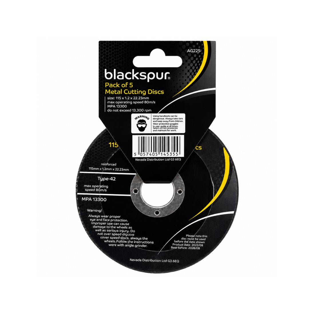 Pack Of 5 115 X 1.2mm Metal Cutting Discs