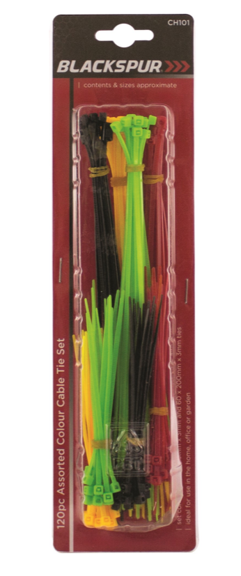 120 Pieces Assorted Colour Cable Tie  Set