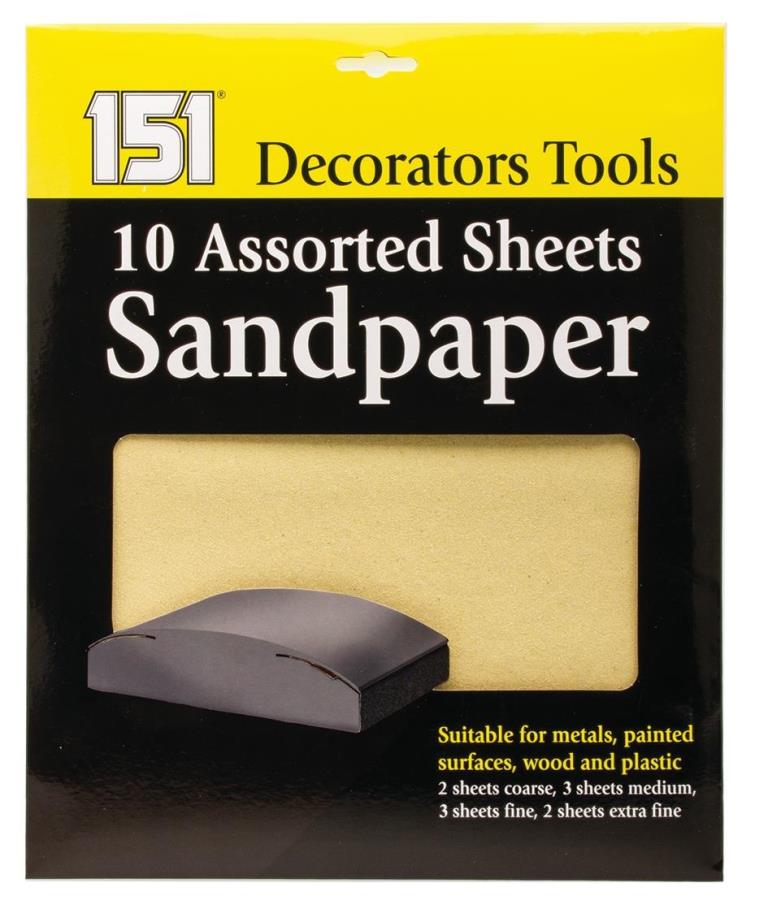 151 10 Assorted Sandpaper Sheets