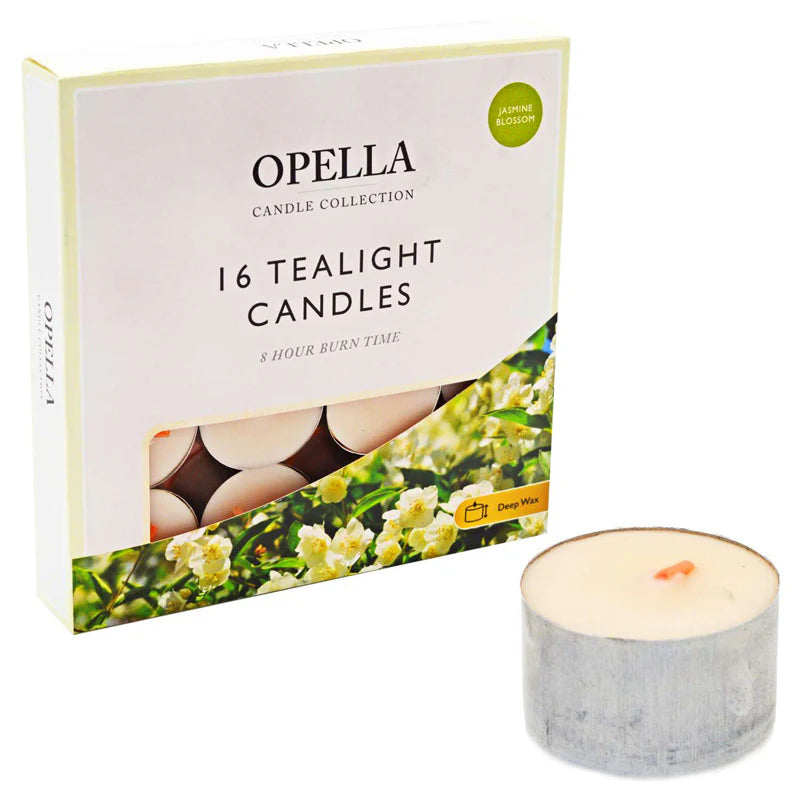 OPELLA 16 Tealight Candles Jasmine Blossom 8 Hour