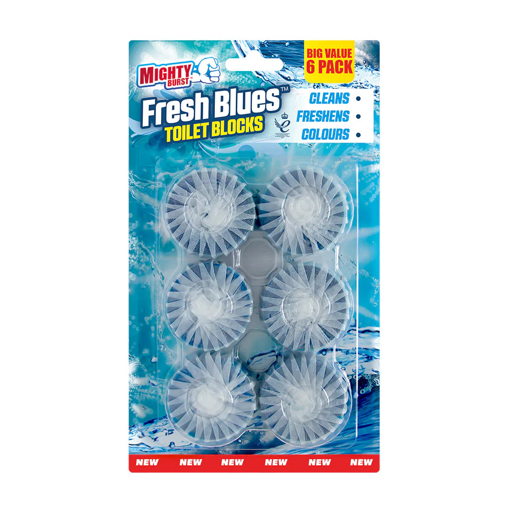 Airpure Mighty Burst Fresh Blues Toilet Blocks 6x50g