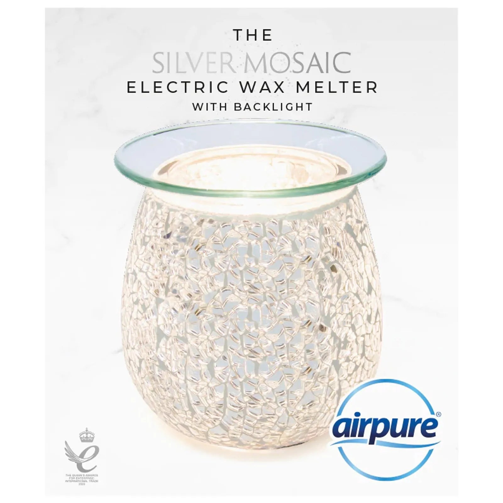 Airpure Electric Wax Melter Silver Mosaic with Back Light