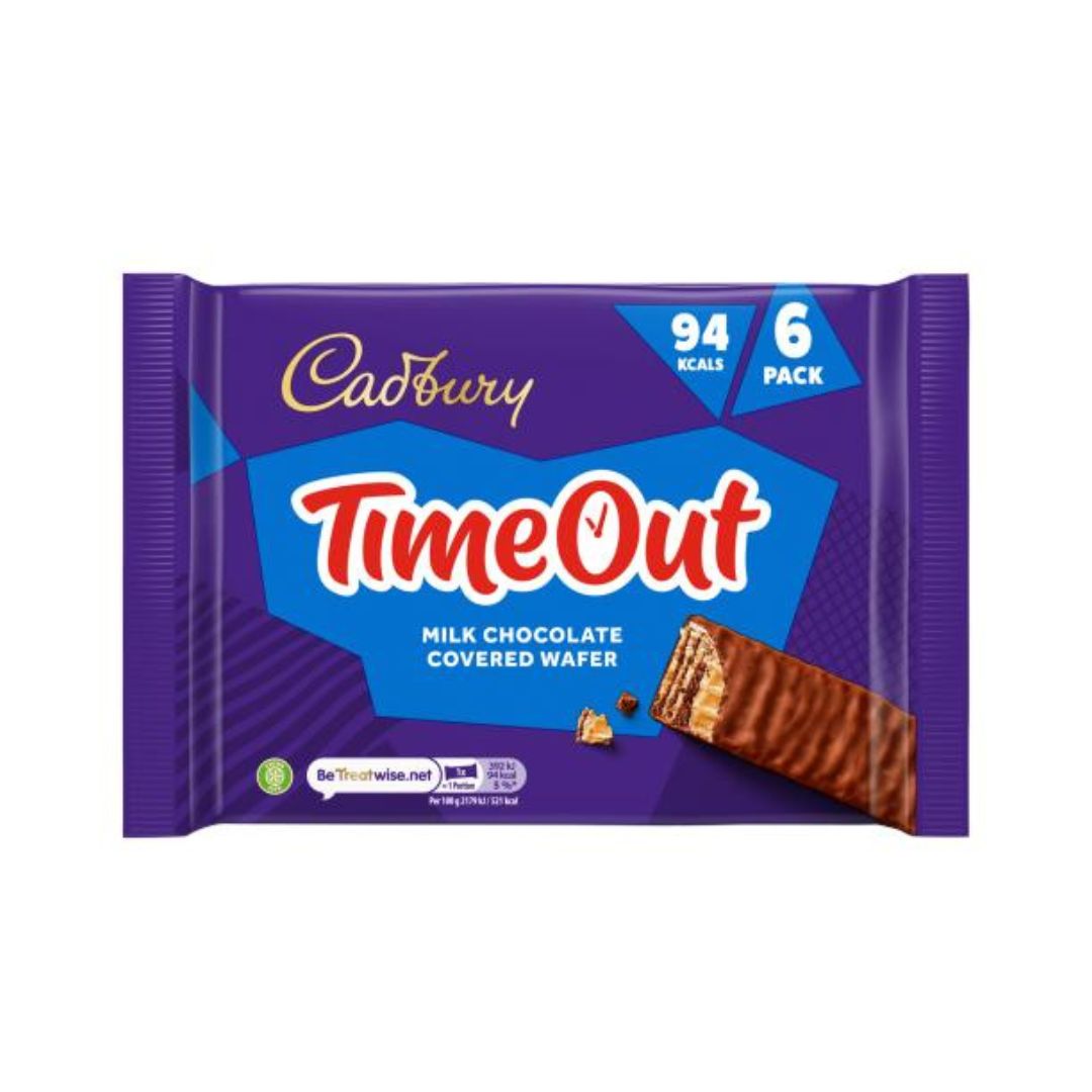 Cadbury Timeout Milk Chocolate Covered Wafer 6 Pack