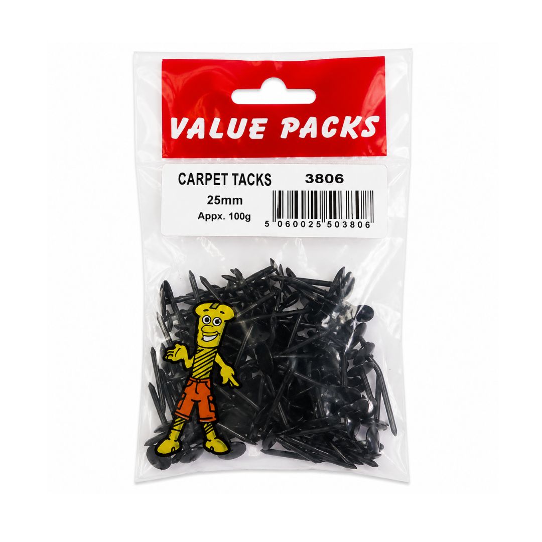 Fastpak 25mm Carpet Tack Nails  Pack of 100g