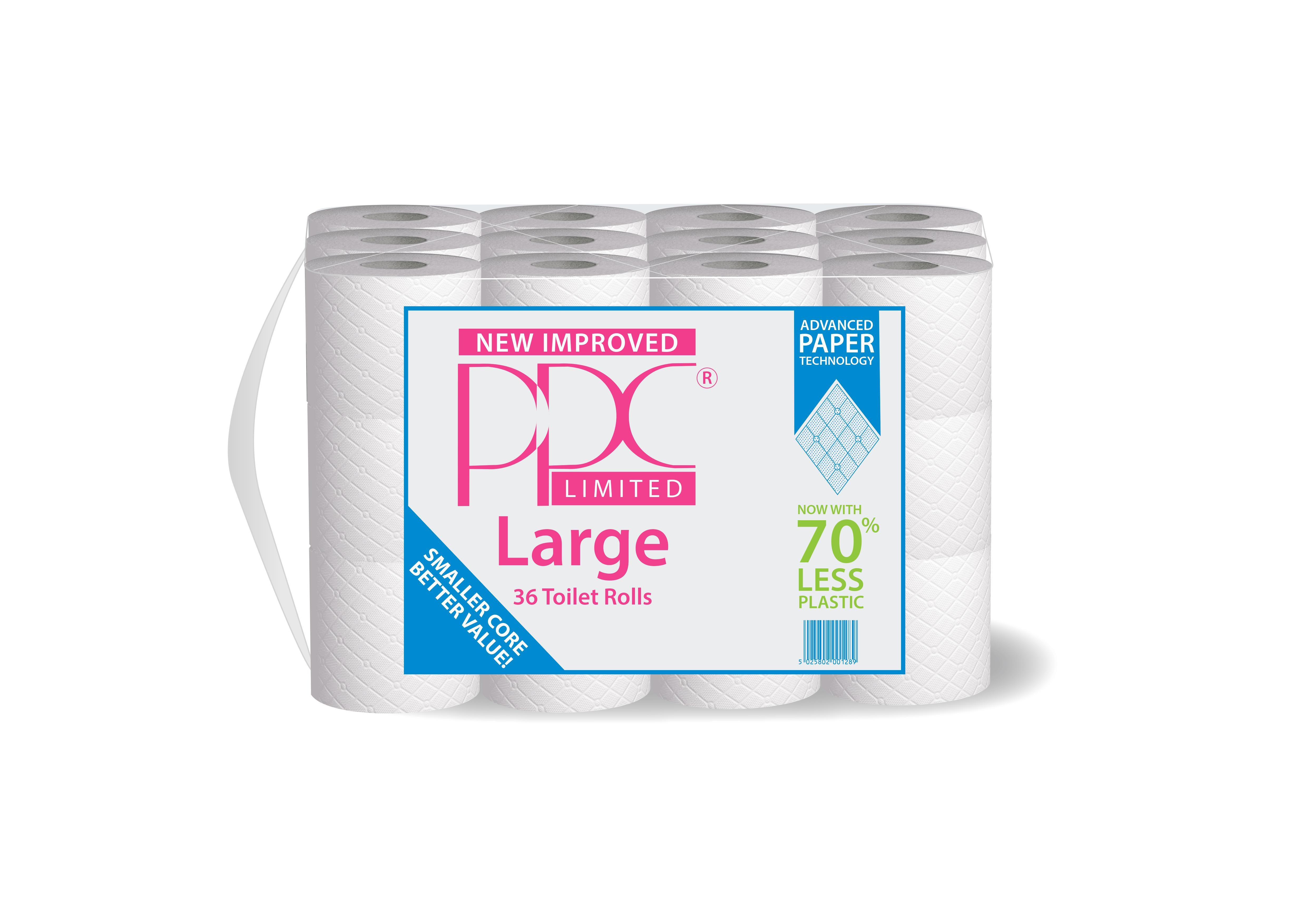 PPC 144 Rolls Large 2ply 12m Bathroom Luxury Quilted Toilet Rolls  (4*36pk)