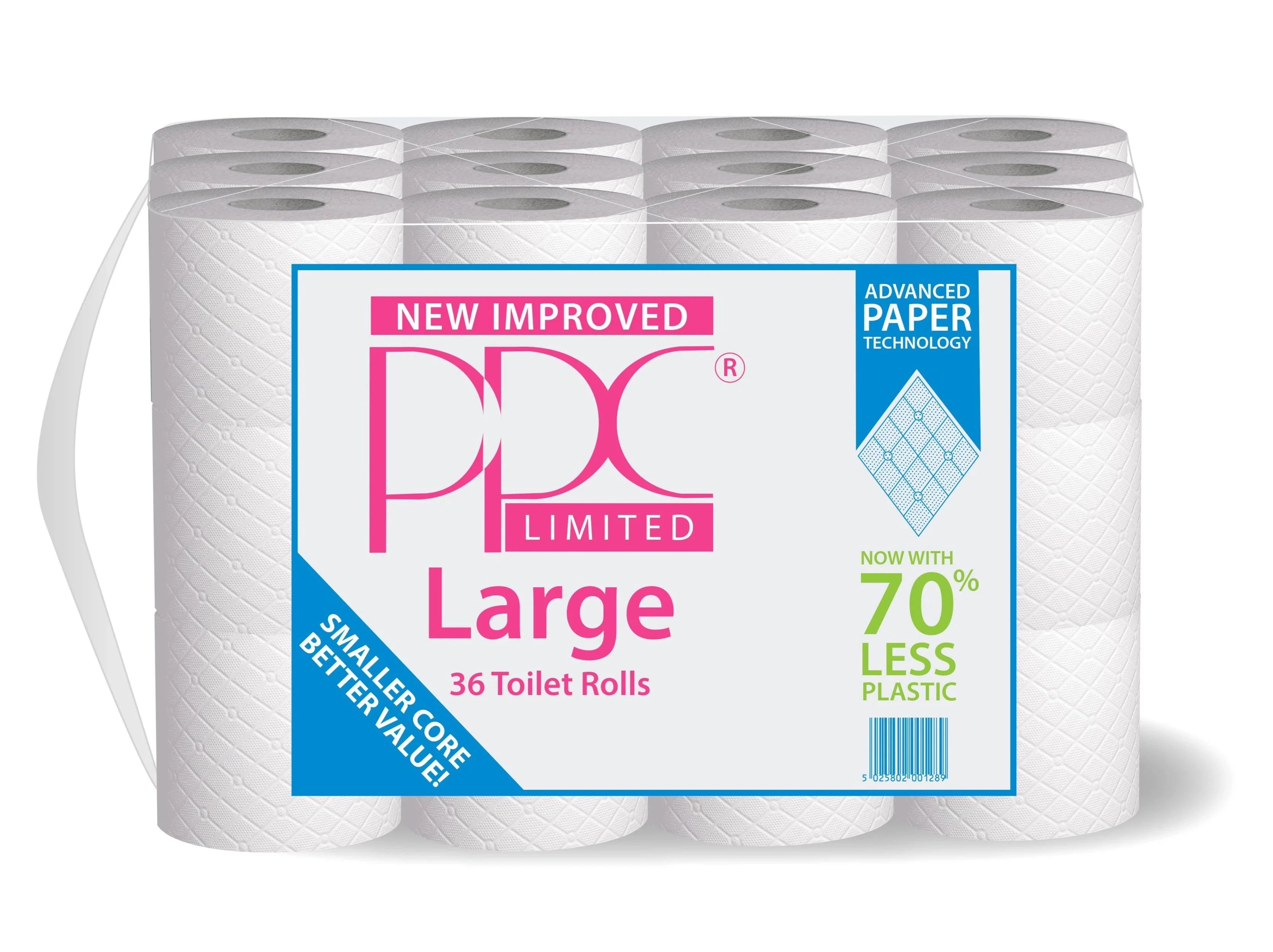 36 Rolls Large 2ply Toilet Rolls 12M/Roll