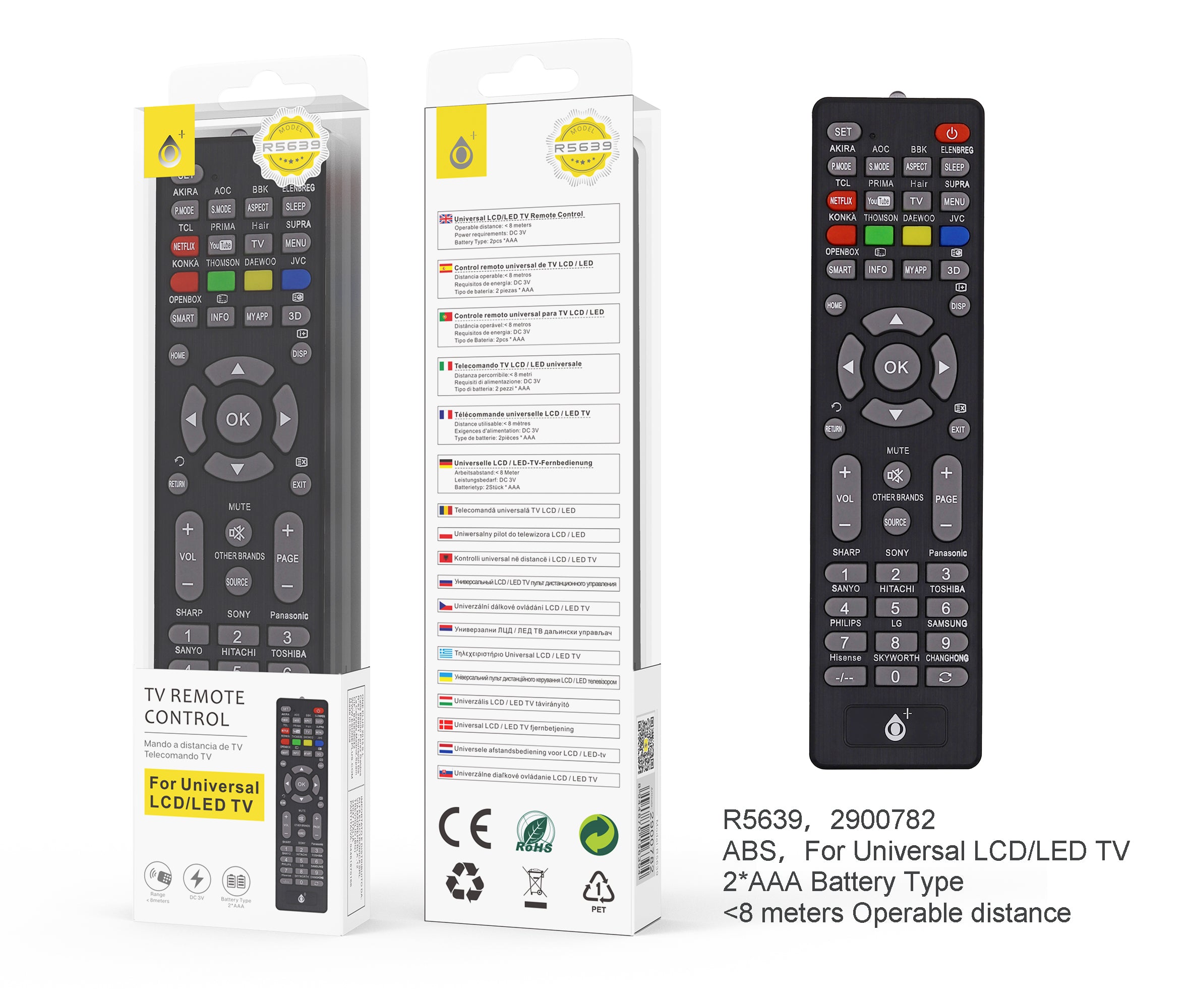 Universal TV RemoteController Black